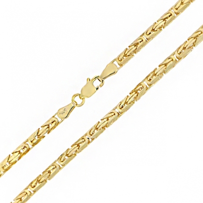 Złoty łańcuszek męski 55cm PEŁNY splot Królewski trapezowy 3mm pr.585